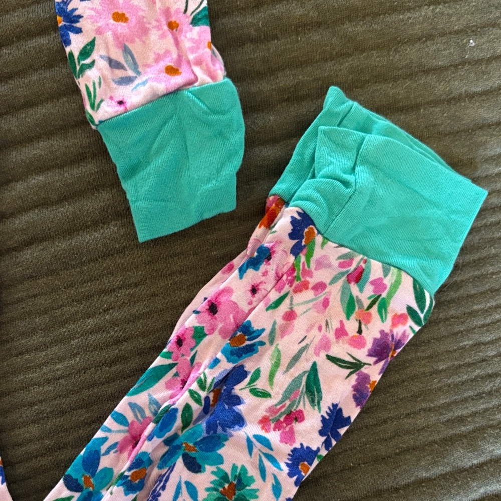Little Sleepies Sweet Pea Floral Two-Piece Pajama Set - Picture 4 of 8